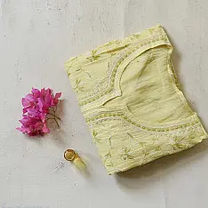 Chikankari Semi Stitched Kurti & Dupatta | Vasanti