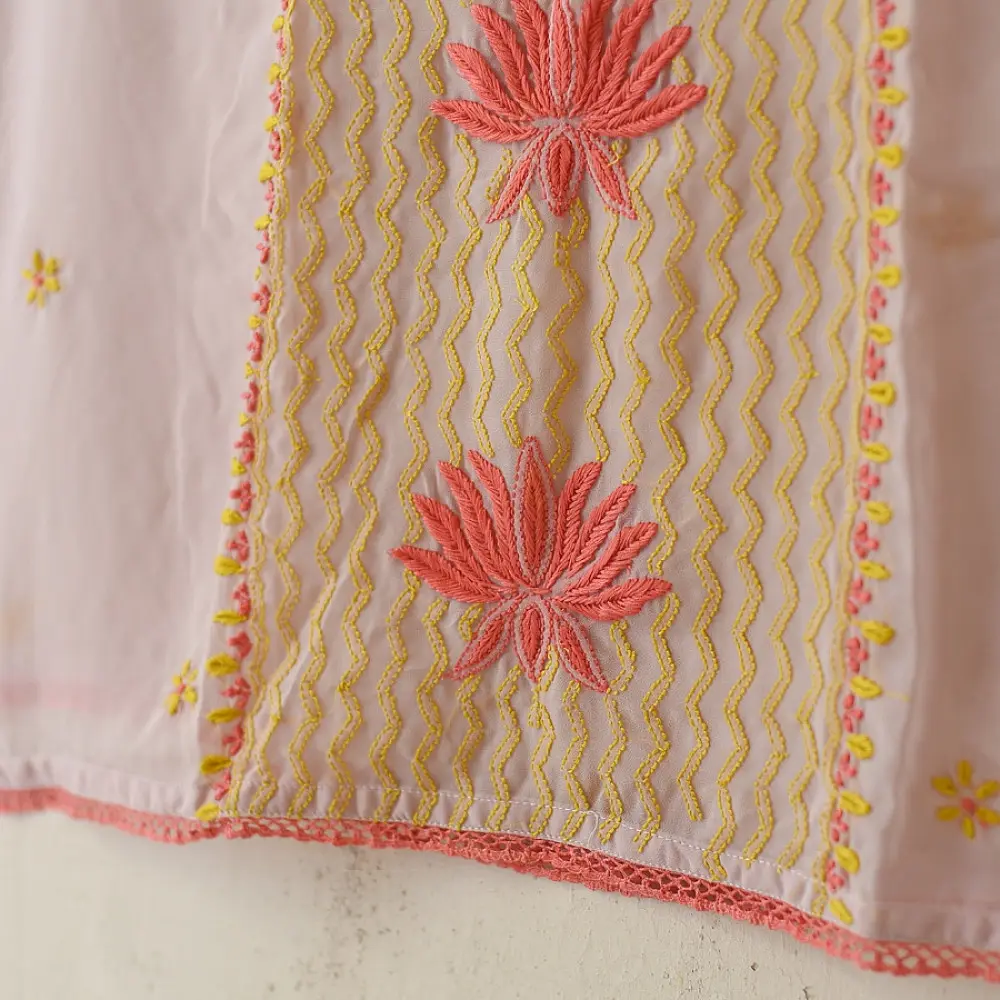 Buy Handcrafted Chikankari Semi Stitched Kurtas ~ Georgette