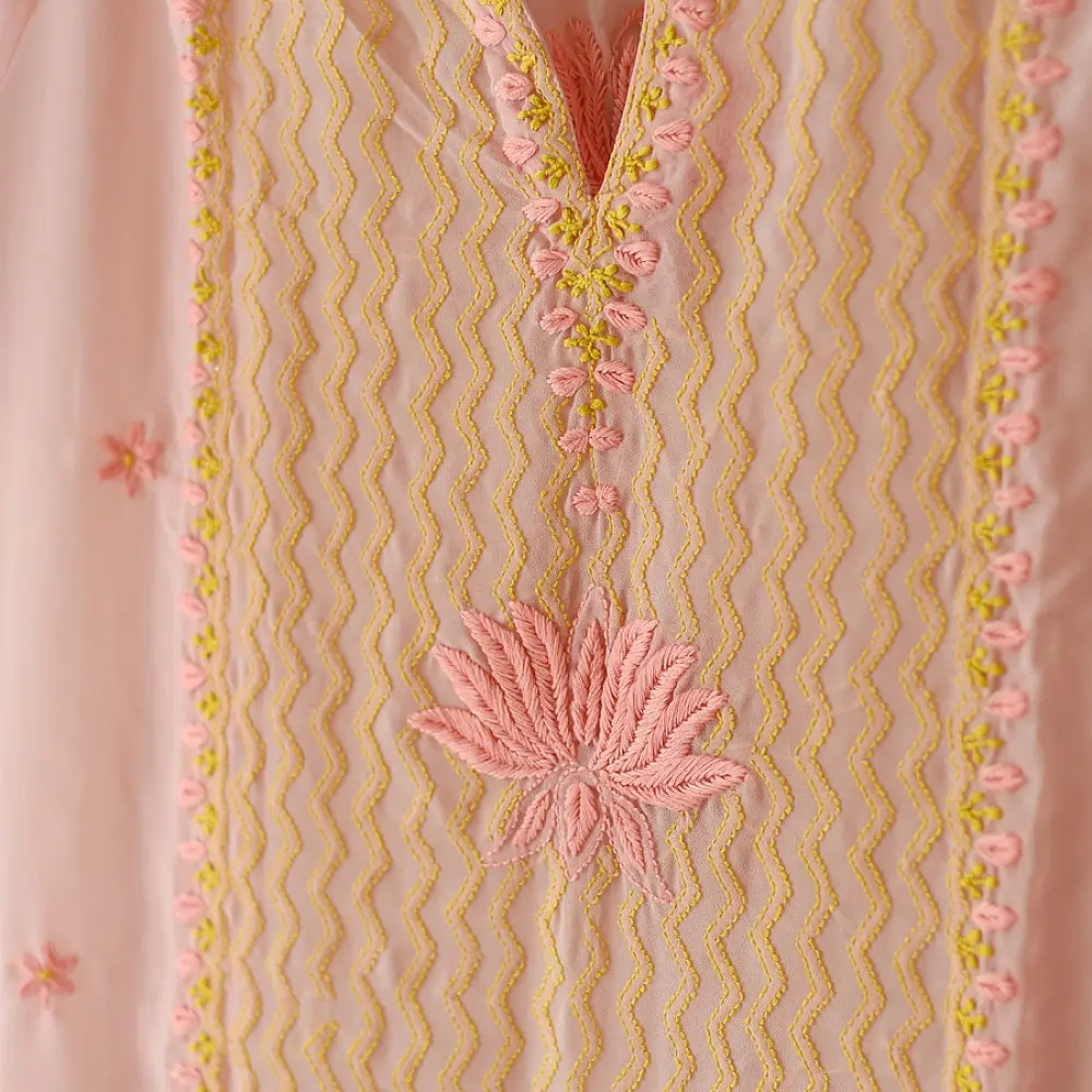 Buy Handcrafted Chikankari Semi Stitched Kurtas ~ Georgette
