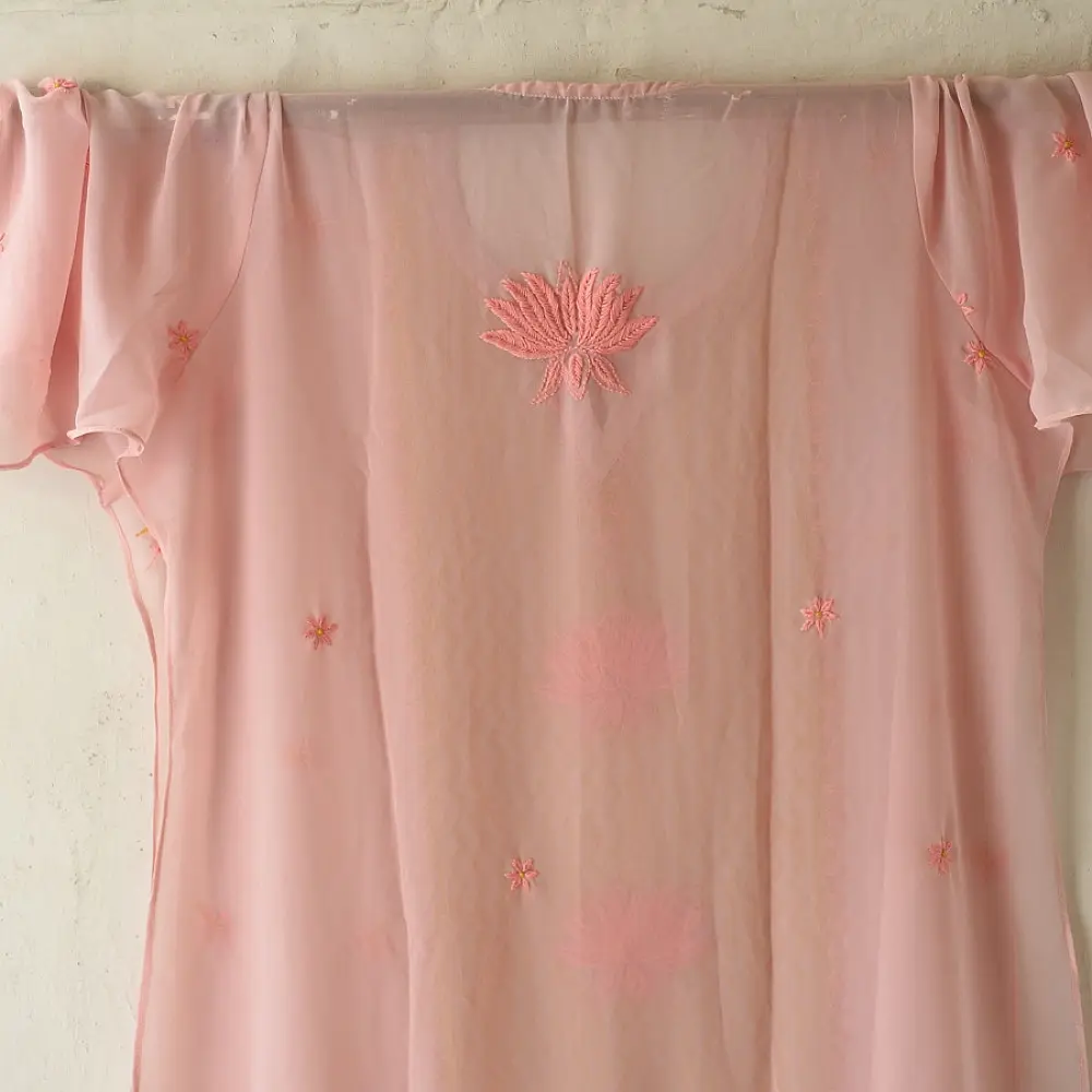 Buy Handcrafted Chikankari Semi Stitched Kurtas ~ Georgette
