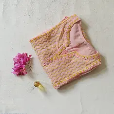 Handcrafted Chikankari Semi Stitched Kurtas ~ Light Pink Georgette