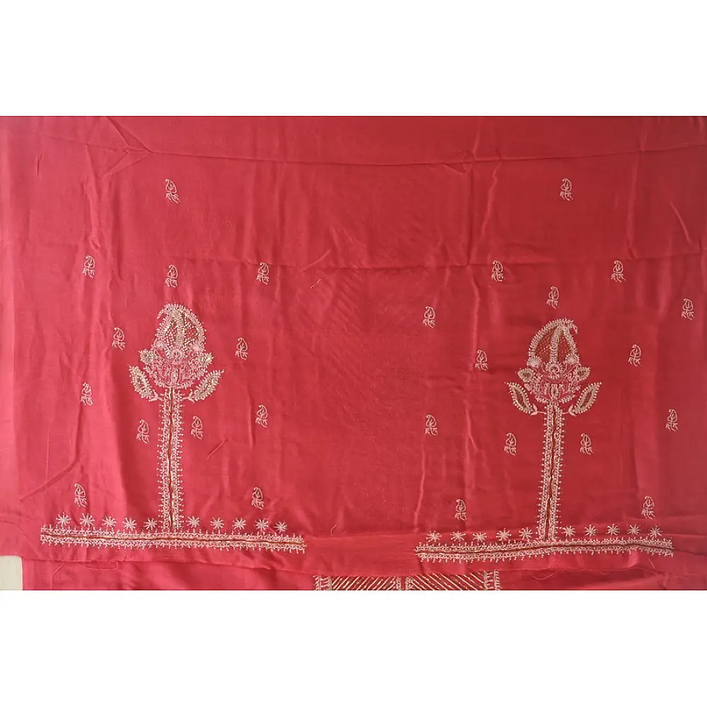 Buy Handcrafted Embroidered With Mukaish Work ~ Silk Dress Material