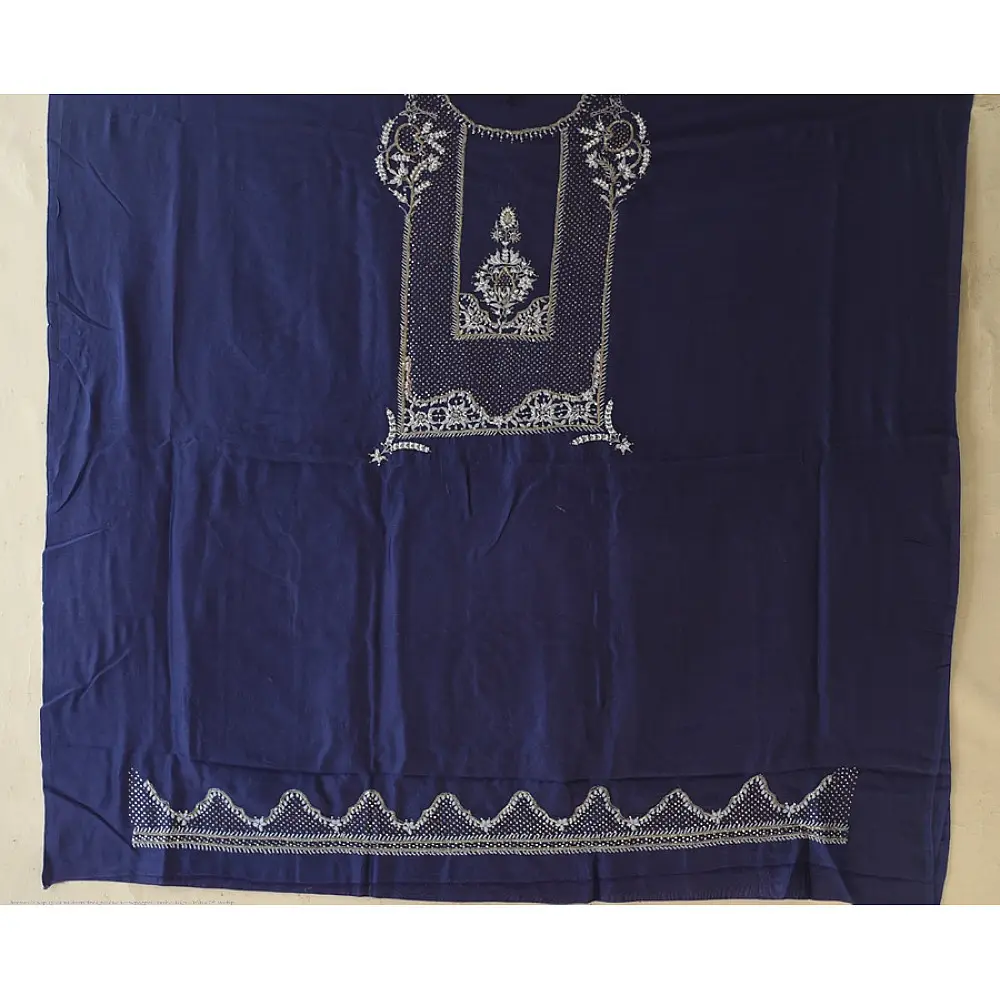 Buy Handcrafted Embroidered With Mukaish Work ~ Silk Dress Material