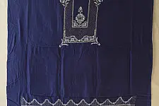Handcrafted Chikankari Embroidered & Mukaish Work ~ Silk Blue Dress Material