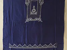 Handcrafted Chikankari Embroidered & Mukaish Work ~ Silk Blue Dress Material