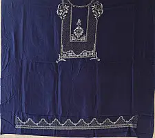 Handcrafted Chikankari Embroidered & Mukaish Work ~ Silk Blue Dress Material