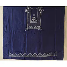 Handcrafted Chikankari Embroidered & Mukaish Work ~ Silk Blue Dress Material