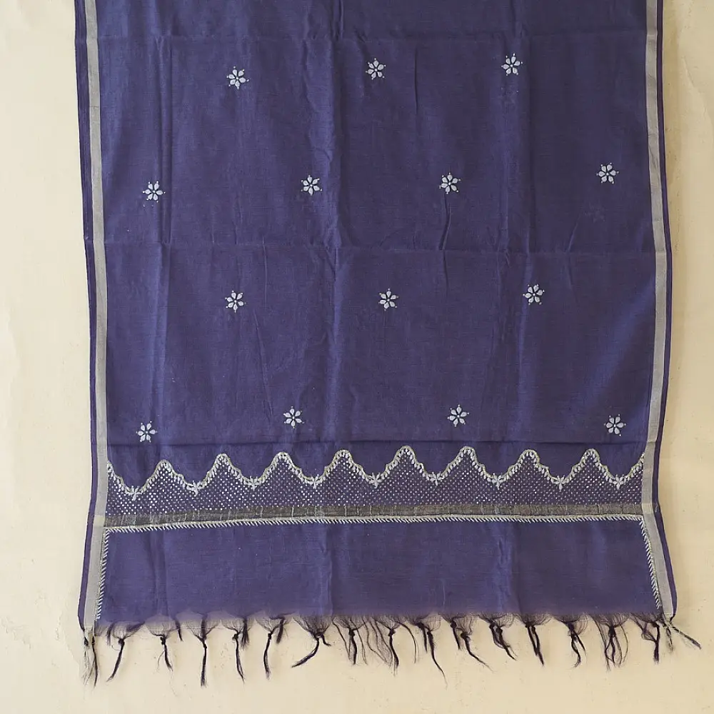 Buy Handcrafted Embroidered With Mukaish Work ~ Silk Dress Material