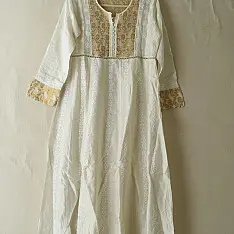 Chikankari Semi Stitched Kurti | Golden Grace