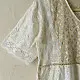 semi stitched pure silk chanderi kurti in off white with intricate hand embroidered resham chikankari and metallic brocade bodice details