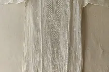 Hand Embroidered Semi Stitched Kurta Set | Chikankari & Mukaish work