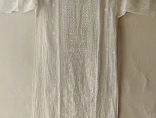 Hand Embroidered Semi Stitched Kurta Set | Chikankari & Mukaish work
