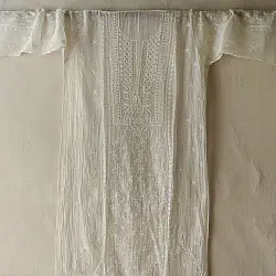 Hand Embroidered Semi Stitched Kurta Set | Chikankari & Mukaish work
