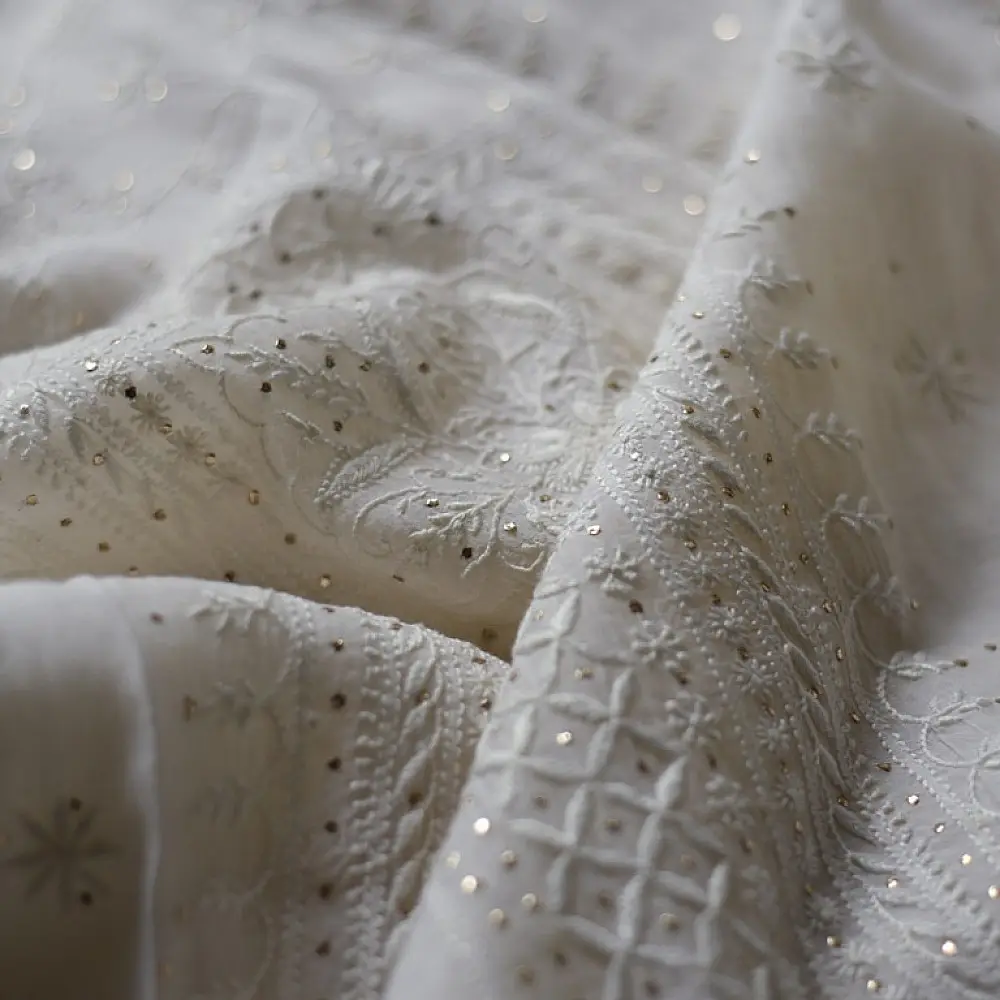  royal design chikankari kurta with badla work