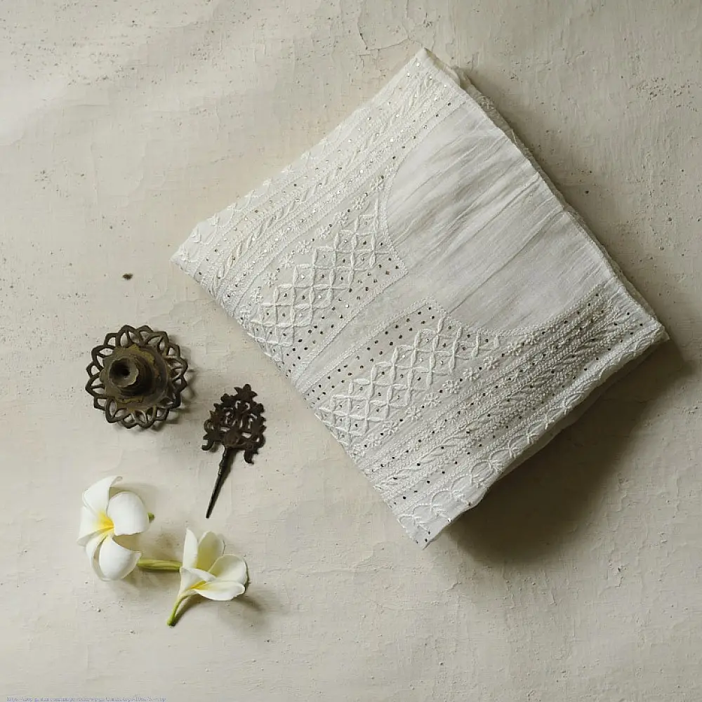  royal design chikankari kurta with badla work