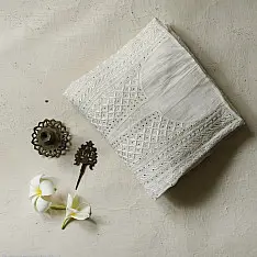 Hand Embroidered Semi Stitched Kurta Set | Chikankari & Mukaish work