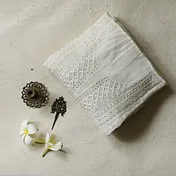 Hand Embroidered Semi Stitched Kurta Set | Chikankari & Mukaish work