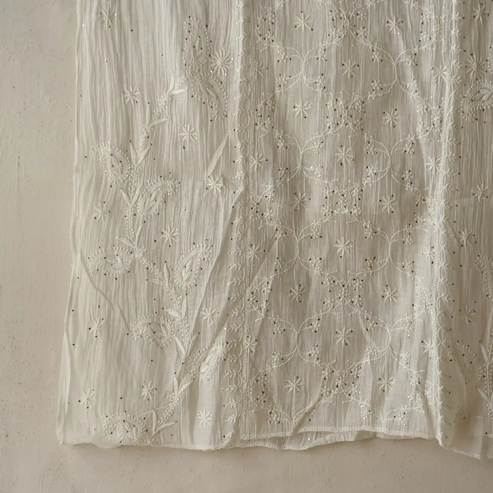  royal design chikankari kurta with badla work