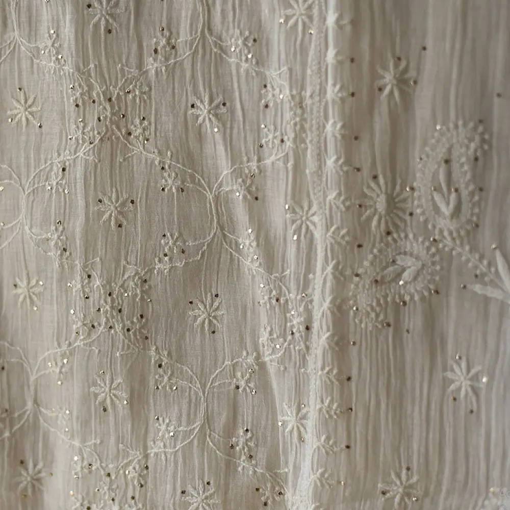  royal design chikankari kurta with badla work