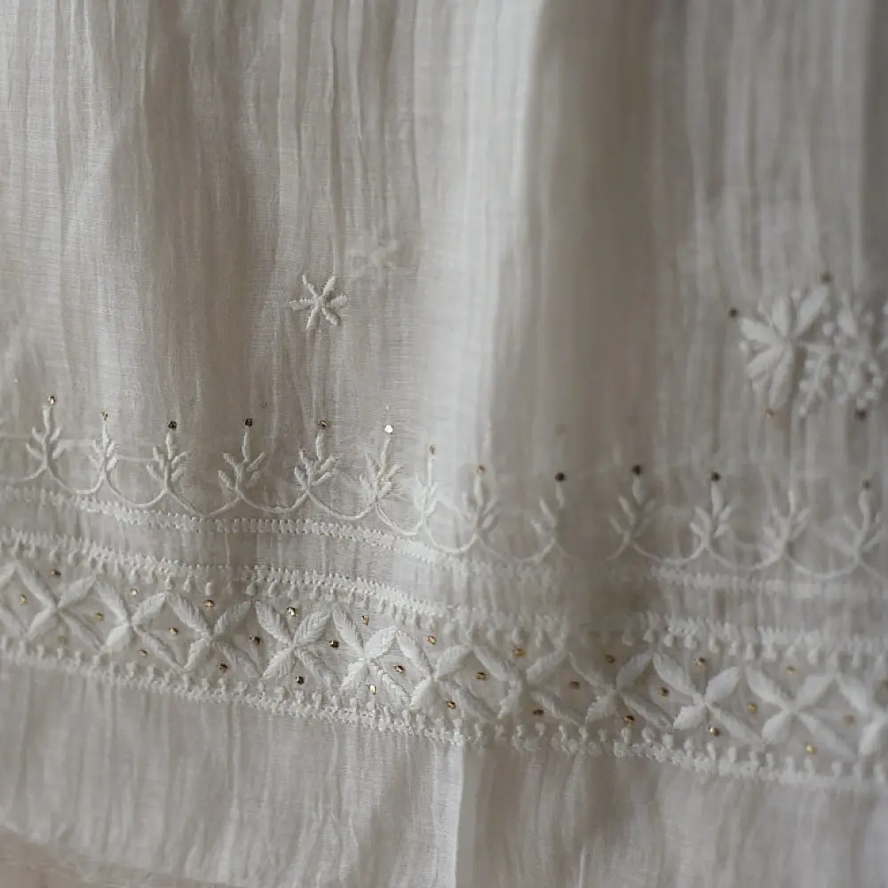  royal design chikankari kurta with badla work