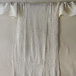 Hand Embroidered Chikankari & Mukaish work Kurta Set | Semi Stitched 