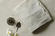 Hand Embroidered Chikankari & Mukaish work Kurta Set | Semi Stitched 