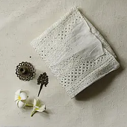 Hand Embroidered Chikankari & Mukaish work Kurta Set | Semi Stitched 