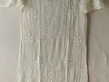 Hand Embroidered Chikankari & Badla Kurta & Dupatta | Elegant . Festive
