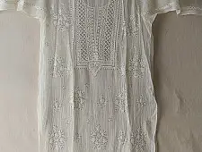 Hand Embroidered Chikankari Kurta & Dupatta | with Mukaish work