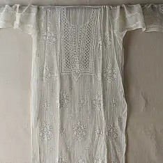 Hand Embroidered Chikankari Kurta & Dupatta | with Mukaish work