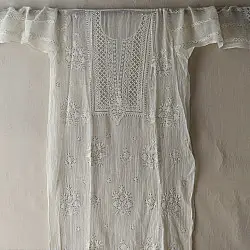 Hand Embroidered Chikankari Kurta & Dupatta | with Mukaish work