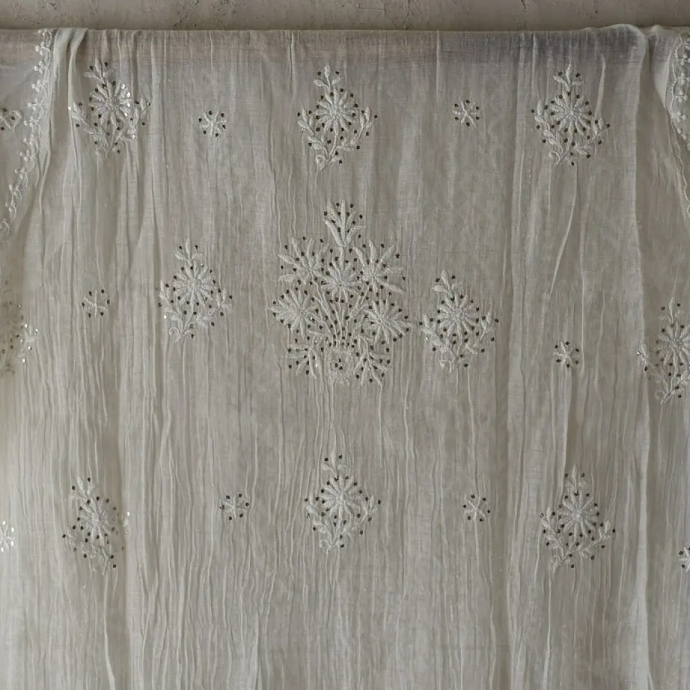White Hand Embroidered Chikankari Kurta & Dupatta