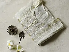 Handcrafted Chikankari Kurta | Exclusive | Semi Stitched