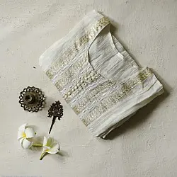Handcrafted Chikankari Kurta | Exclusive | Semi Stitched