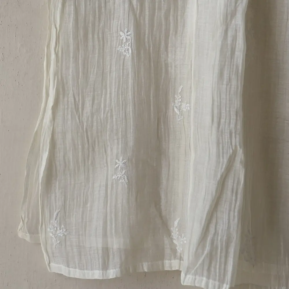 Shop Handcrafted Chikankari on Brocade Fabric ~ Semi-stitched Kurti