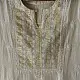 Shop Handcrafted Chikankari on Brocade Fabric ~ Semi-stitched Kurti