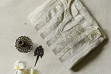 Handcrafted exclusive design Chikankari kurtas | Semi-stitched