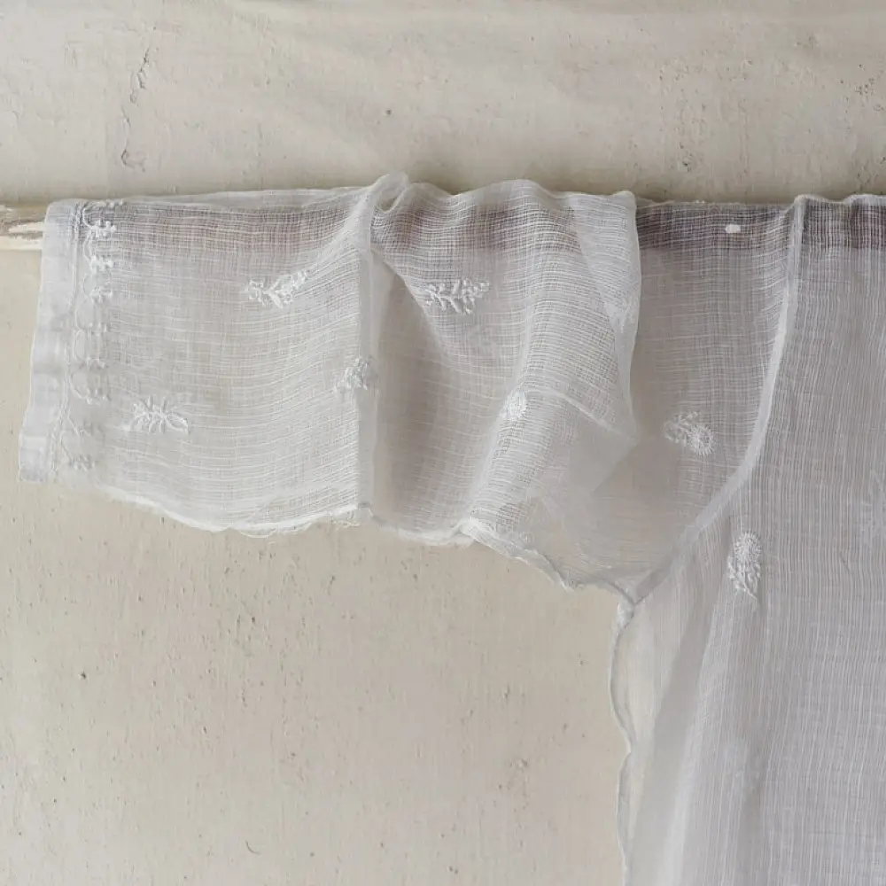 Shop Handcrafted Chikankari on Brocade Fabric ~ Semi-stitched Kurti