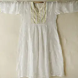 Handcrafted Chikankari Kurta | Semi Stitched | ivory 