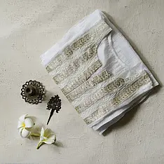 Handcrafted Chikankari Kurta | Semi Stitched | ivory 