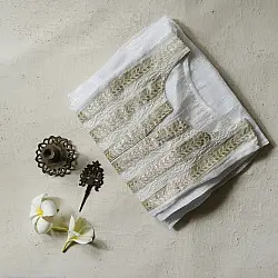 Handcrafted Chikankari Kurta | Semi Stitched | ivory 