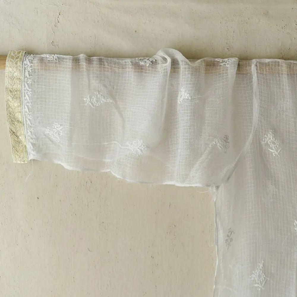 Shop Handcrafted ivory colour Chikankari kurta