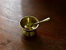 Kansyam . कांस्यम ✾ Kansa Ice Cream Bowl with Spoon - 3.5" x 3.5" x 2.5"