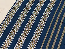 Majuli | Assam Handwoven Cotton Saree - Rama Blue