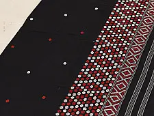 Majuli | Assam Handwoven Cotton Black Saree