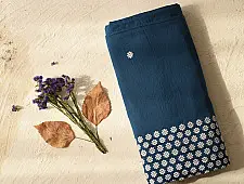 Majuli | Assam Handwoven Cotton Saree - Blue