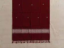 Majuli | Assam Weaving - Handloom Cotton Stole - Maroon