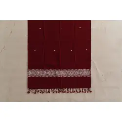 Majuli | Assam Weaving - Handloom Cotton Stole - Maroon