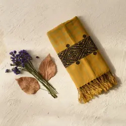 Majuli | Assam Weaving - Handloom Cotton Stole - Yellow