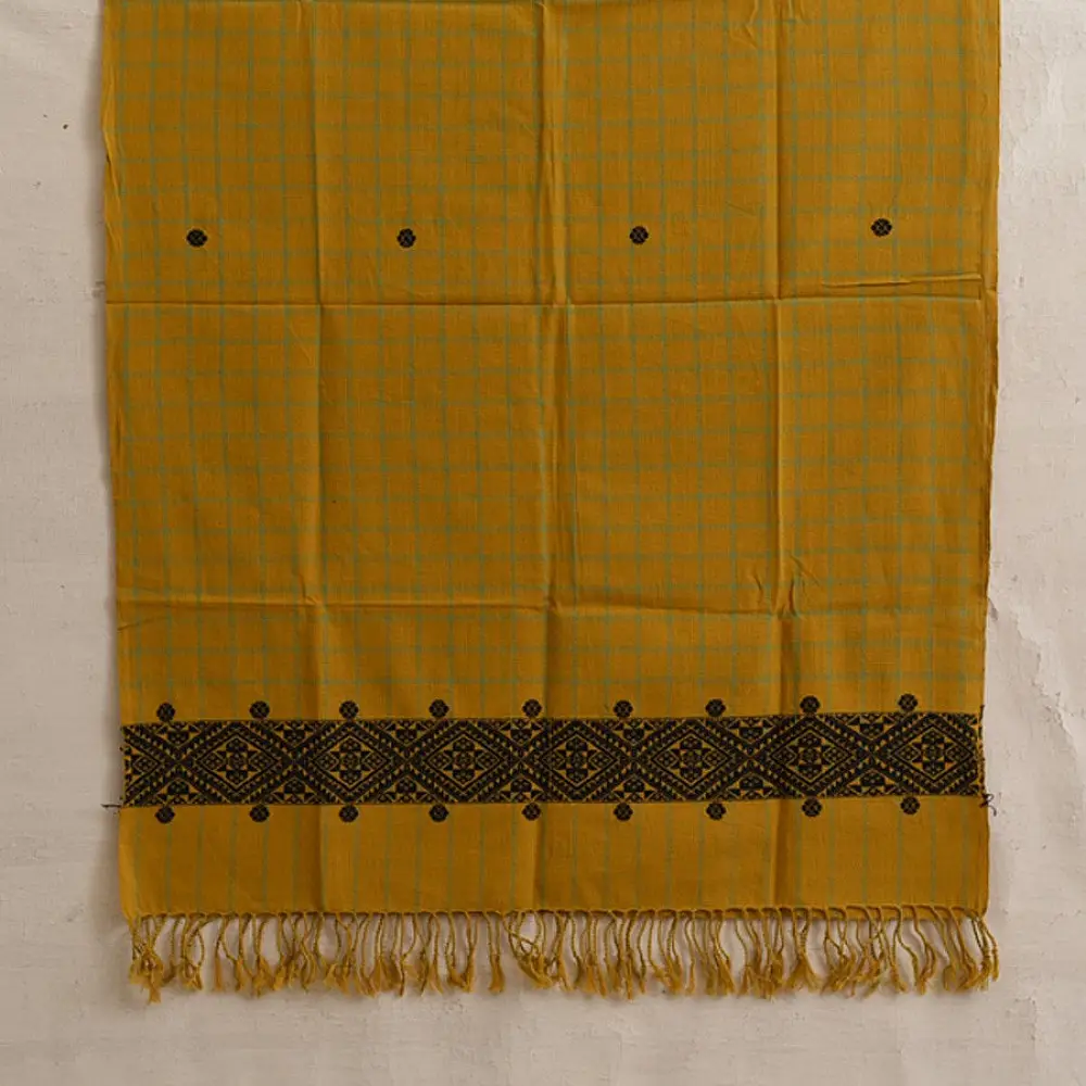 shop Assam Weaving - Handloom Cotton Stole -yellow